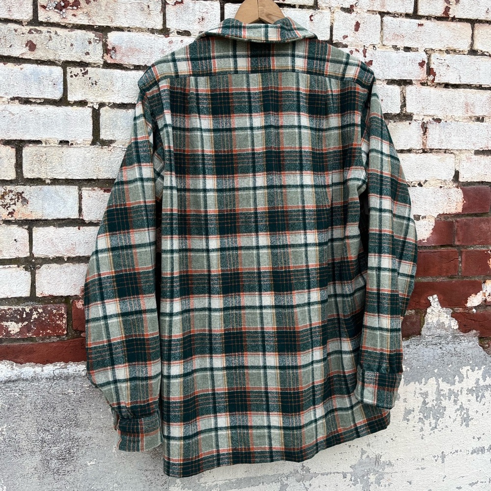 Vintage 1960 Green Plaid Pendleton Wool 49er Button up Shirt Top Men S Women M - Picture 8 of 11